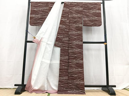 平和屋着物■小紋　流線文　洗える着物　BAAX9318yc