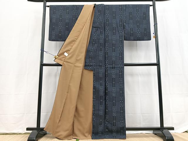 平和屋着物■小紋　幾何学文様　洗える着物　BAAX9320yc