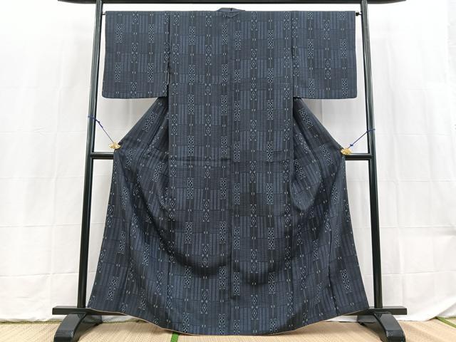 平和屋着物■小紋　幾何学文様　洗える着物　BAAX9320yc