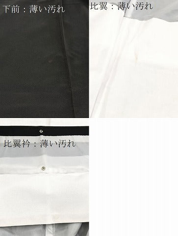 平和屋着物■黒留袖　刺繍　尾長鳥更紗花文　金彩　銀糸　洗える着物　BAAX9321yc