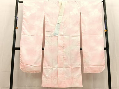 平和屋着物■振袖用長襦袢　無双仕立て　流水草花地紋　暈し染め　洗える着物　未使用　BAAX9324yc