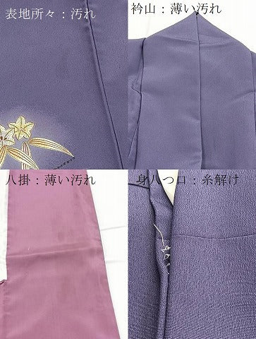 平和屋着物■訪問着　流水草花文　暈し染め　洗える着物　BAAX9333yc