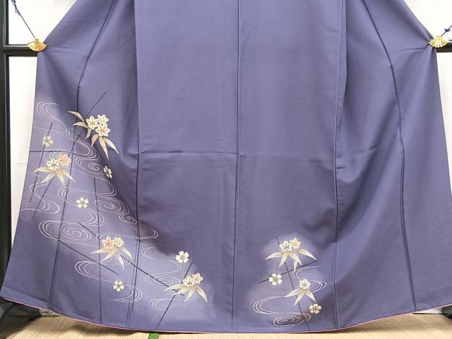 平和屋着物■訪問着　流水草花文　暈し染め　洗える着物　BAAX9333yc