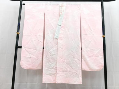 平和屋着物■振袖用長襦袢　無双仕立て　雲重ね花地紋　暈し染め　半衿刺繍　洗える着物　BAAX9346yc
