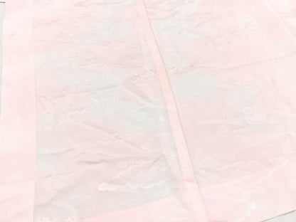 平和屋着物■振袖用長襦袢　無双仕立て　雲重ね花地紋　暈し染め　半衿刺繍　洗える着物　BAAX9346yc
