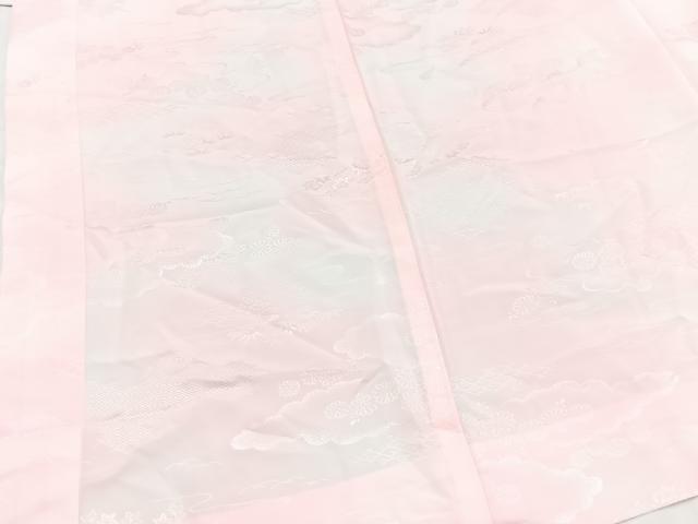 平和屋着物■振袖用長襦袢　無双仕立て　雲重ね花地紋　暈し染め　半衿刺繍　洗える着物　BAAX9346yc