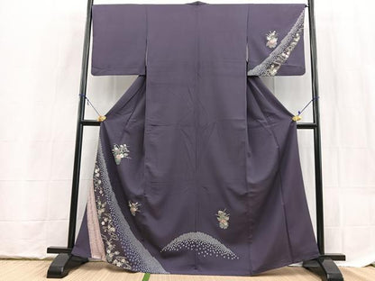 平和屋着物■訪問着　流水花文　洗える着物　BAAX9348yc