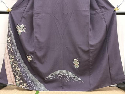 平和屋着物■訪問着　流水花文　洗える着物　BAAX9348yc