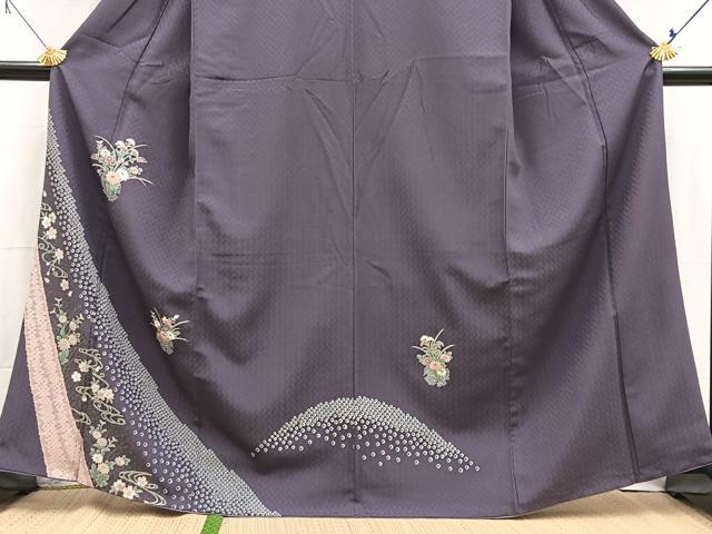 平和屋着物■訪問着　流水花文　洗える着物　BAAX9348yc