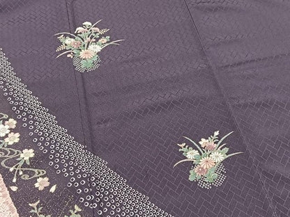平和屋着物■訪問着　流水花文　洗える着物　BAAX9348yc