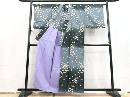 平和屋着物■訪問着　背抜き仕立て　扇面尽くし　暈し染め　洗える着物　BAAX9354yc