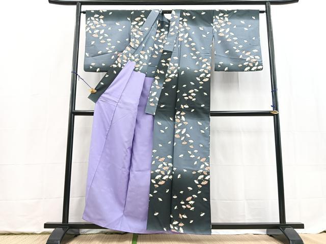 平和屋着物■訪問着　背抜き仕立て　扇面尽くし　暈し染め　洗える着物　BAAX9354yc