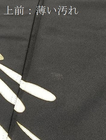 平和屋着物■訪問着　背抜き仕立て　抽象文　黒地　金彩　洗える着物　BAAX9355yc