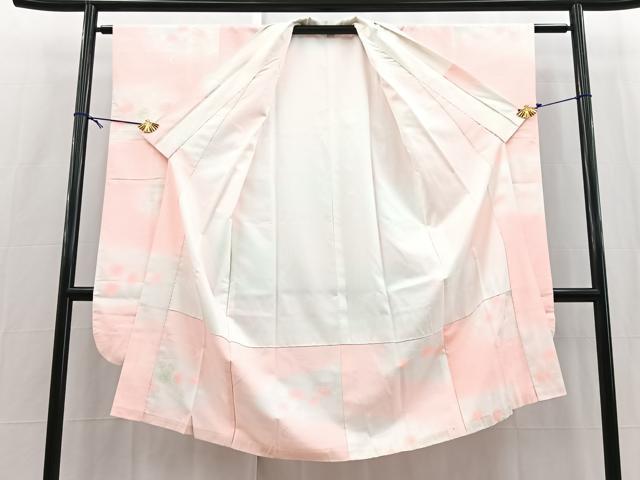 平和屋着物■振袖用長襦袢　袷　流水花地紋　暈し染め　洗える着物　BAAX9356yc