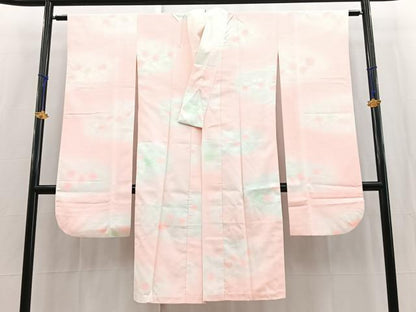 平和屋着物■振袖用長襦袢　袷　流水花地紋　暈し染め　洗える着物　BAAX9356yc