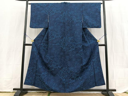 平和屋着物■小紋　切嵌花文　洗える着物　BAAX9359yc