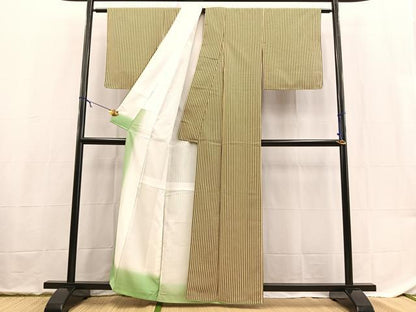 平和屋着物■小紋　縞　洗える着物　BAAX9362yc