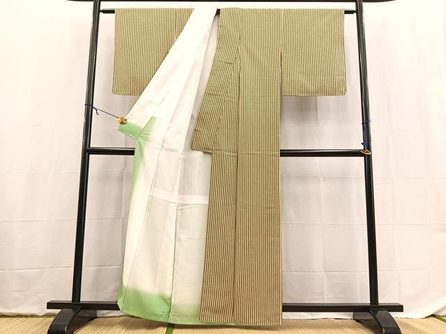 平和屋着物■小紋　縞　洗える着物　BAAX9362yc