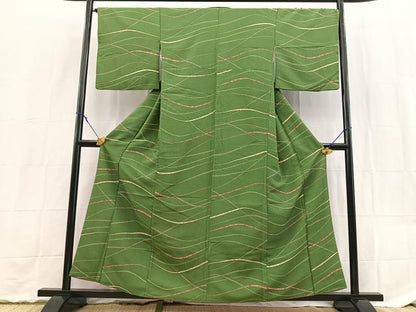 平和屋着物■小紋　横段文　洗える着物　BAAX9367yc