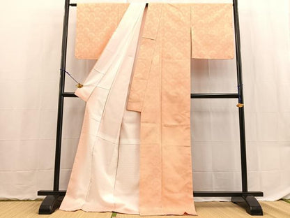 平和屋着物■小紋　扇青海波地紋　暈し染め　ロング丈　洗える着物　BAAX9368yc