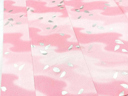 平和屋着物■小紋　桜散らし　銀彩　洗える着物　BAAX9370yc