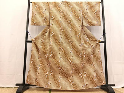平和屋着物■小紋　枝桜文　洗える着物　BAAX9372yc