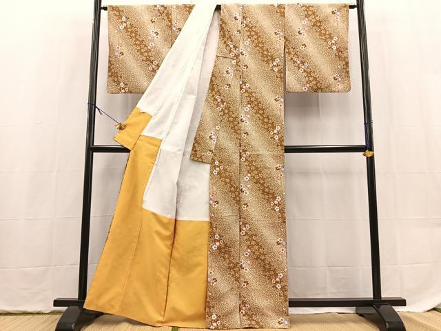 平和屋着物■小紋　枝桜文　洗える着物　BAAX9372yc