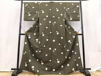 平和屋着物■小紋　舞花文　洗える着物　BAAX9377yc