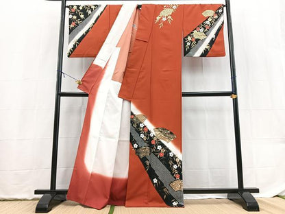 平和屋着物■訪問着　背抜き仕立て　地紙桜文　暈し染め　洗える着物　BAAX9381yc