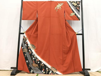 平和屋着物■訪問着　背抜き仕立て　地紙桜文　暈し染め　洗える着物　BAAX9381yc