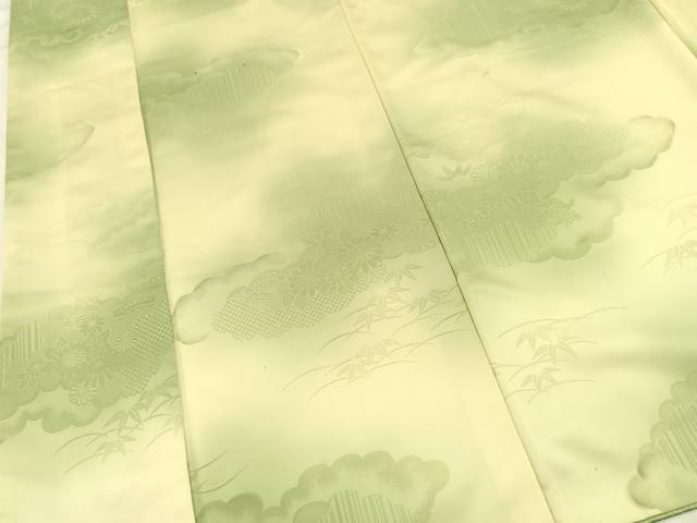 平和屋着物■小紋　雲重ね草花文　暈し染め　洗える着物　BAAX9383yc
