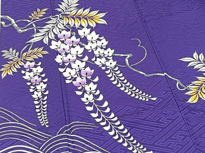 平和屋着物■訪問着　背抜き仕立て　立波藤花房文　洗える着物　BAAX9385yc