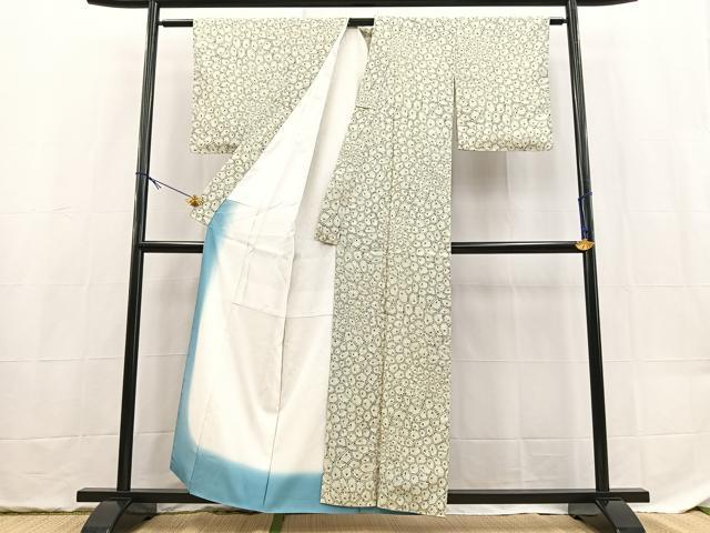 平和屋着物■小紋　亀甲花文　洗える着物　BAAX9387yc