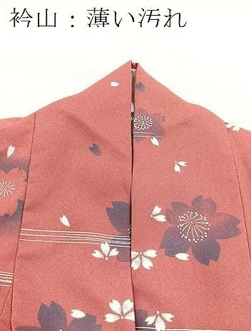 平和屋着物■小紋　桜散らし　洗える着物　BAAX9389yc