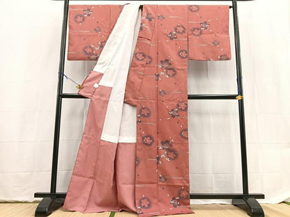 平和屋着物■小紋　桜散らし　洗える着物　BAAX9389yc