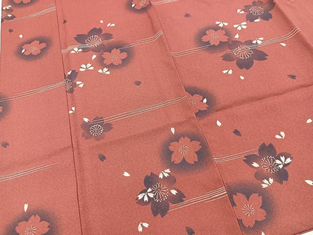 平和屋着物■小紋　桜散らし　洗える着物　BAAX9389yc