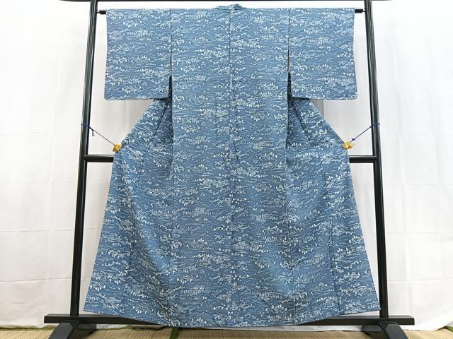平和屋着物■小紋　御所解風景文　洗える着物　BAAX9391yc