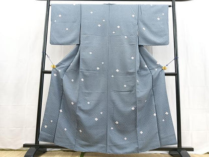 平和屋着物■小紋　扇面色紙花文　洗える着物　BAAX9395yc