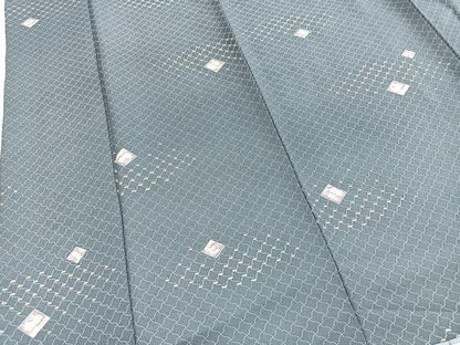平和屋着物■小紋　扇面色紙花文　洗える着物　BAAX9395yc