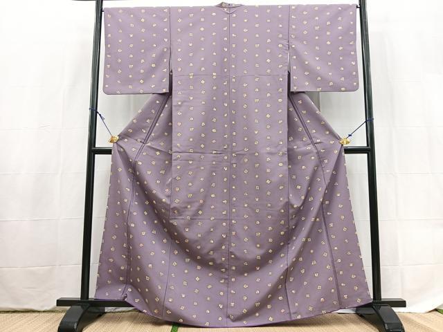 平和屋着物■小紋　幾何学文様　洗える着物　BAAX9405yc