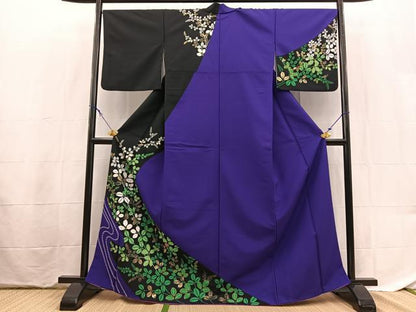 平和屋着物■訪問着　萩文　金彩　洗える着物　BAAX9406yc