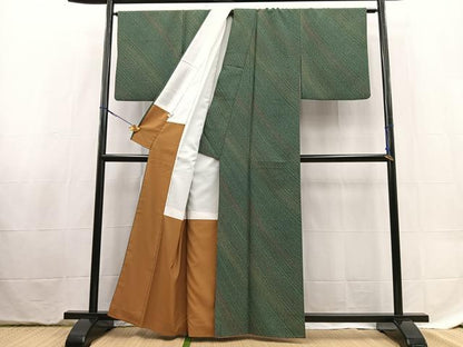 平和屋着物■小紋　斜線文　やまと誂製　洗える着物　BAAX9407yc