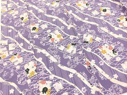 平和屋着物■小紋　吉祥花文　洗える着物　未使用　BAAX9408yc