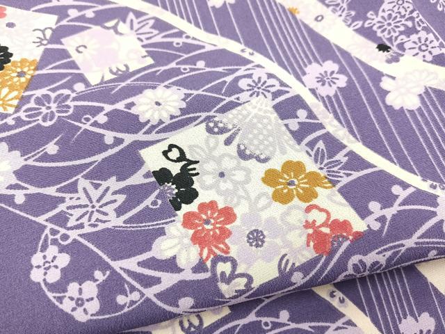 平和屋着物■小紋　吉祥花文　洗える着物　未使用　BAAX9408yc