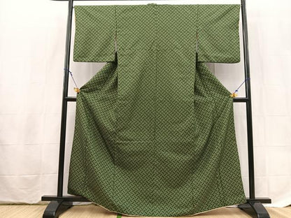 平和屋着物■小紋　分銅繋ぎ文　洗える着物　BAAX9409yc