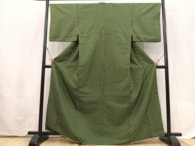 平和屋着物■小紋　分銅繋ぎ文　洗える着物　BAAX9409yc