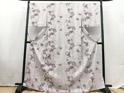 平和屋着物●小紋　草花文　洗える着物　BAAX9413yc