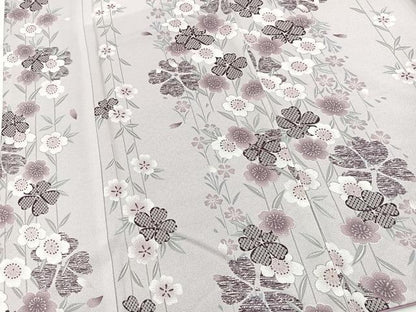 平和屋着物●小紋　草花文　洗える着物　BAAX9413yc