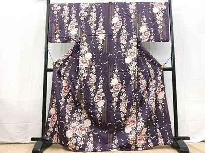 平和屋着物■小紋　矢羽花文　洗える着物　BAAX9414yc