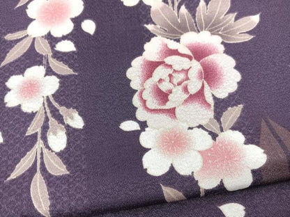 平和屋着物■小紋　矢羽花文　洗える着物　BAAX9414yc
